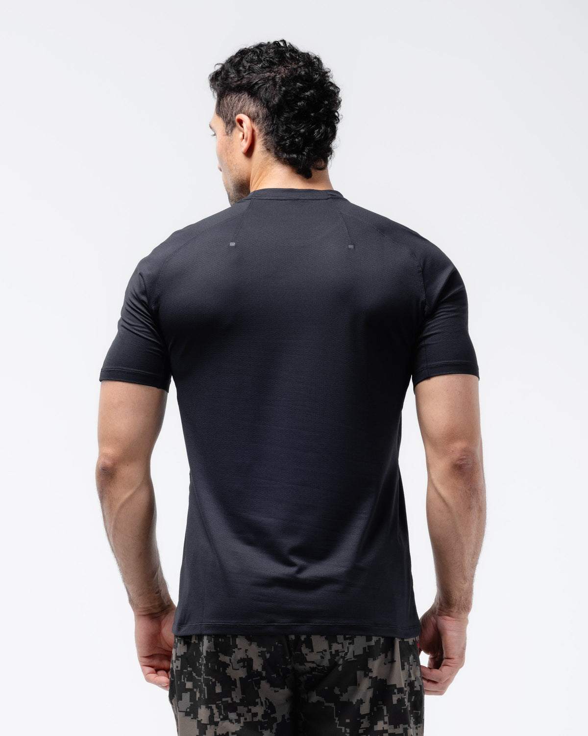 Black Crest Men's Rival Training Tee in Black, view 4