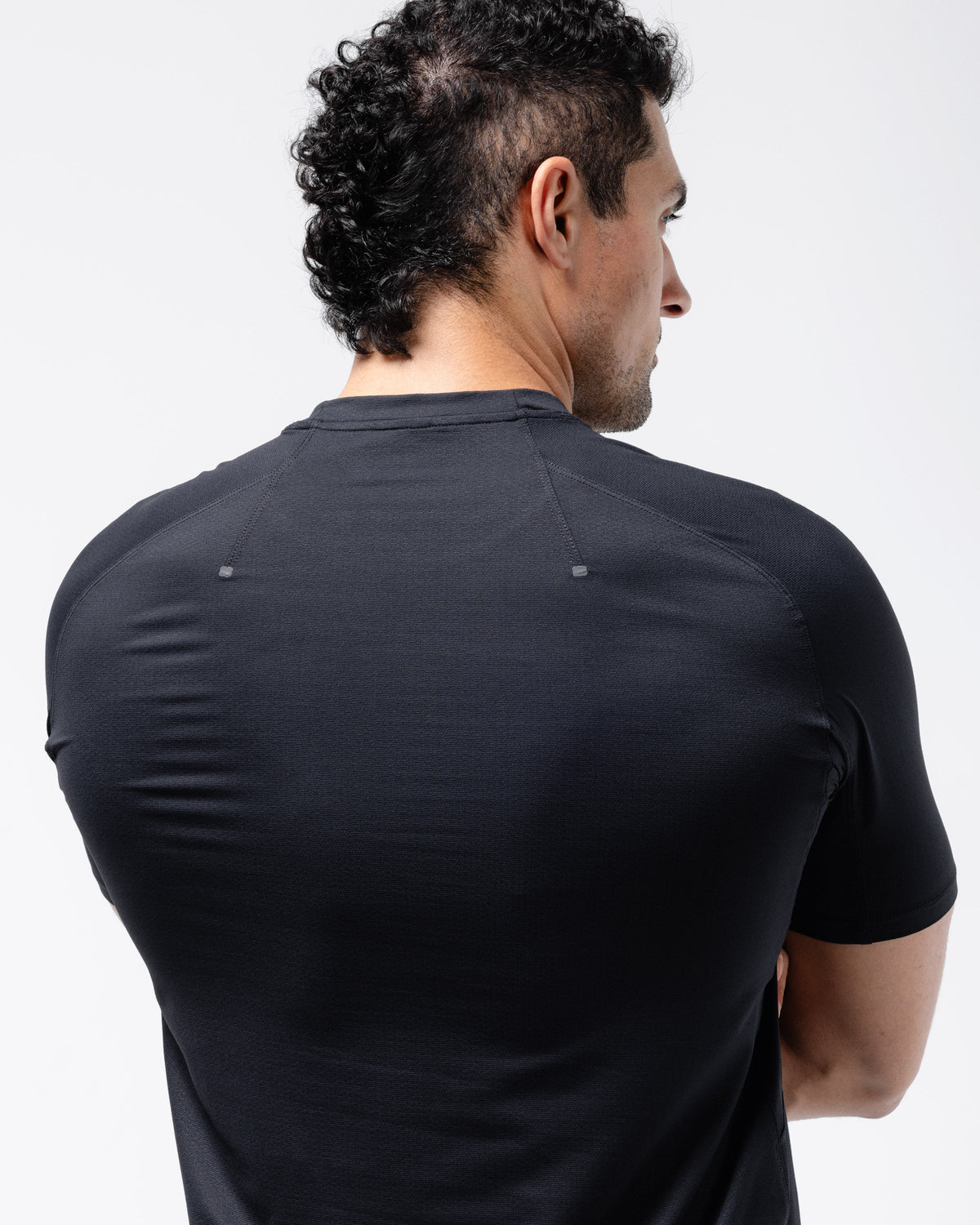 Black Crest Men's Rival Training Tee in Black, view 6