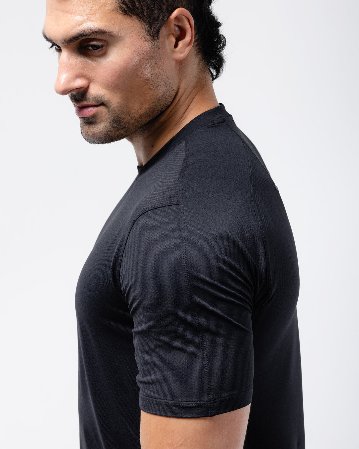 Black Crest Men's Rival Training Tee in Black, view 7