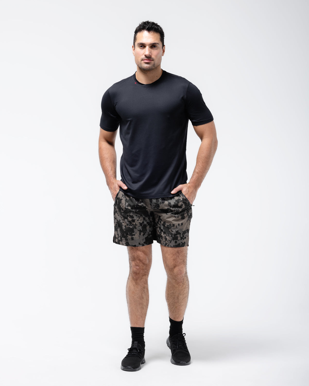 Black Crest Men's Rival Training Tee in Black, view 10