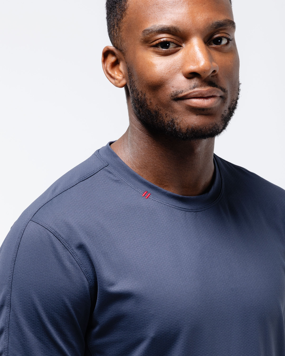 Black Crest Men's Rival Training Tee in Navy, view 5