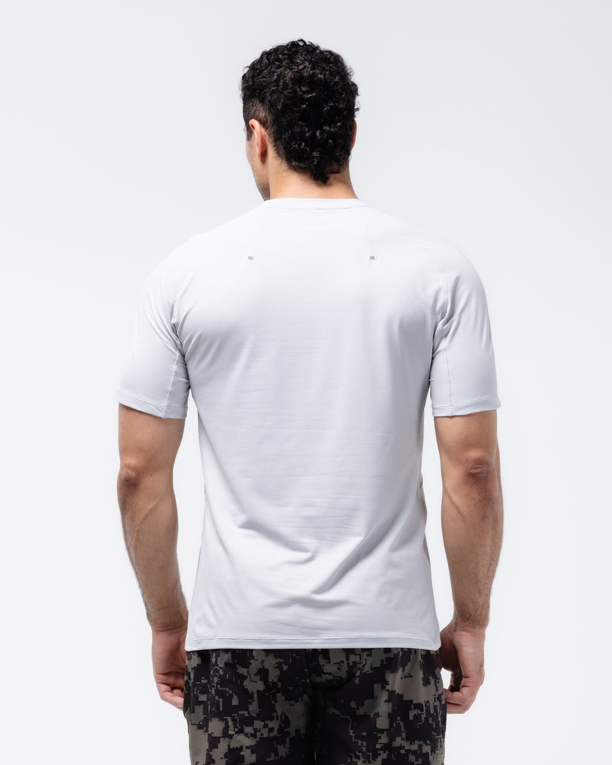 Black Crest Men's Rival Training Tee in Light Grey, view 4