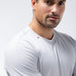 Black Crest Men's Rival Training Tee in Light Grey, view 6