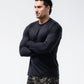Black Crest Men's Rival Long Sleeve Training Tee in Black, view 3