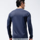 Black Crest Men's Rival Long Sleeve Training Tee in Navy, view 4