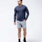 Black Crest Men's Rival Long Sleeve Training Tee in Navy, view 11