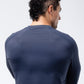 Black Crest Men's Rival Long Sleeve Training Tee in Navy, view 6