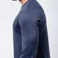 Black Crest Men's Rival Long Sleeve Training Tee in Navy, view 7