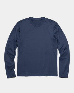 Black Crest Men's Rival Long Sleeve Training Tee in Navy, view 2