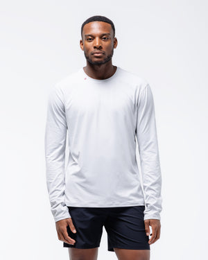 Black Crest Men's Rival Long Sleeve Training Tee in Light Grey