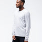 Black Crest Men's Rival Long Sleeve Training Tee in Light Grey, view 3