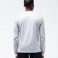 Black Crest Men's Rival Long Sleeve Training Tee in Light Grey, view 4