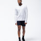 Black Crest Men's Rival Long Sleeve Training Tee in Light Grey, view 11