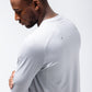 Black Crest Men's Rival Long Sleeve Training Tee in Light Grey, view 6