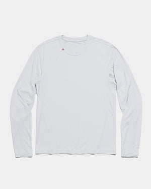 Black Crest Men's Rival Long Sleeve Training Tee in Light Grey, view 2