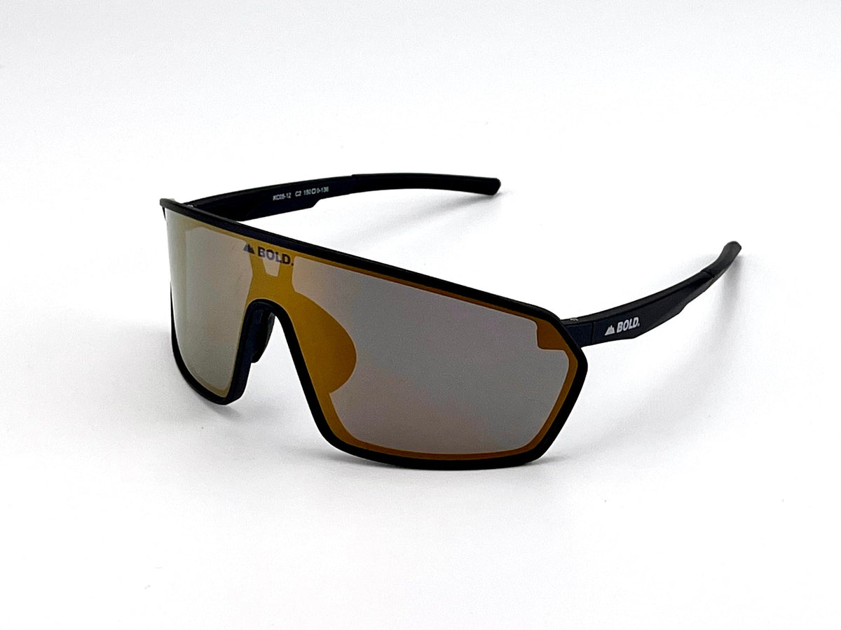 BOLD NSP low-profile sunglasses in gold, view 1
