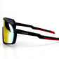 BOLD Slayers oversized sunglasses in red and black, view 3
