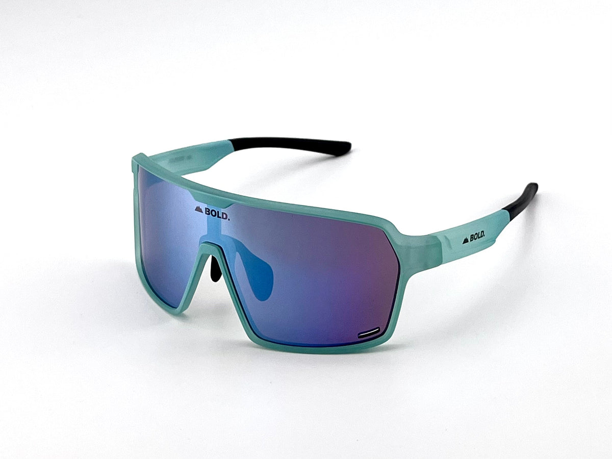 BOLD Shadows wrap sunglasses in blue, view 1