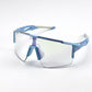 BOLD Wavelength photochromic shield sunglasses in blue, view 3