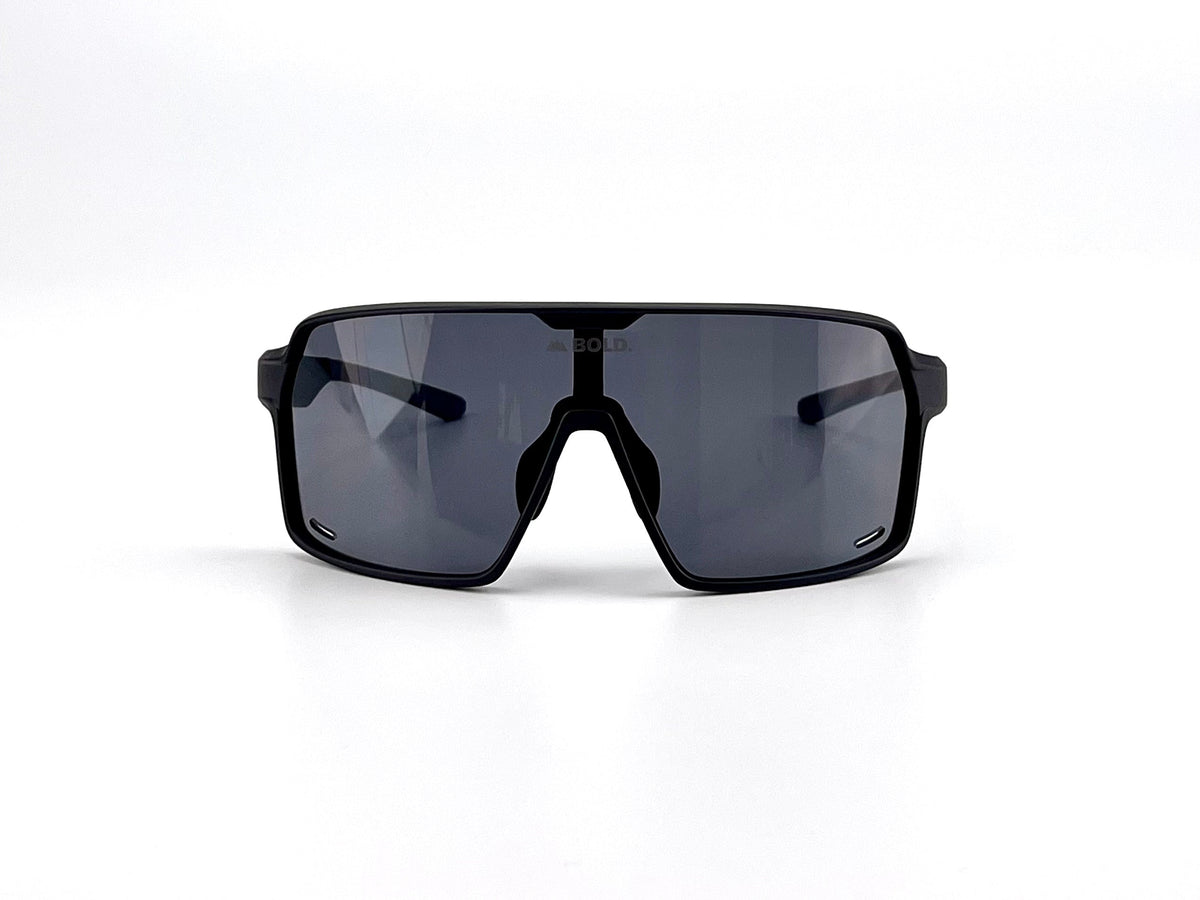 BOLD Shadows wrap sunglasses in black, view 2