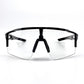 BOLD Wavelength photochromic shield sunglasses in black, view 4