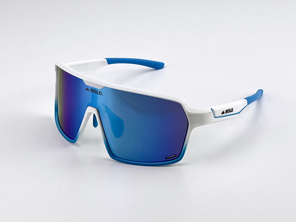 BOLD Shadows wrap sunglasses in white, view 1