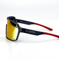 BOLD Shadows wrap sunglasses in red and black, view 3