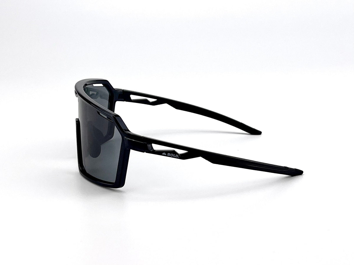 BOLD Flux wrap sunglasses in black, view 3
