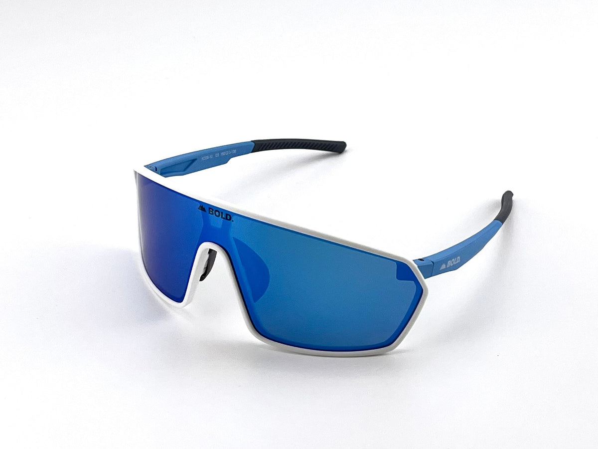 BOLD NSP low-profile sunglasses in blue, view 1