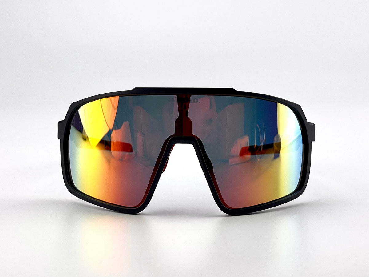 BOLD Slayers oversized sunglasses in red and black, view 2