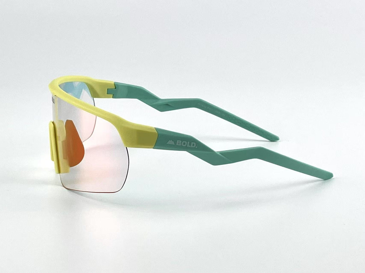 BOLD Flash photochromic sunglasses in blue and yellow, view 5