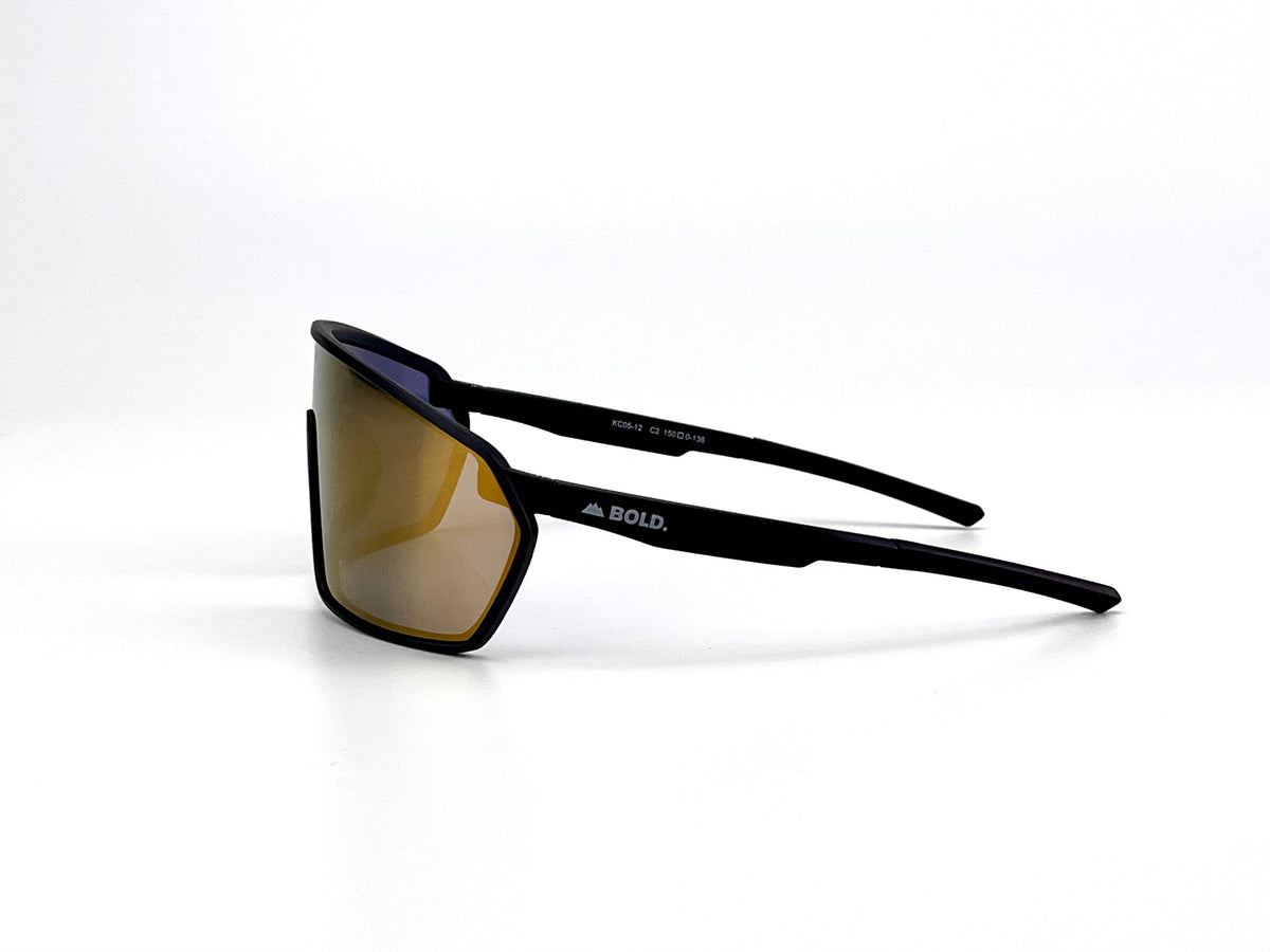 BOLD NSP low-profile sunglasses in gold, view 3