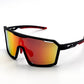 BOLD Flux wrap sunglasses in red and black, view 1