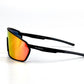 BOLD NSP low-profile sunglasses in red and black, view 3