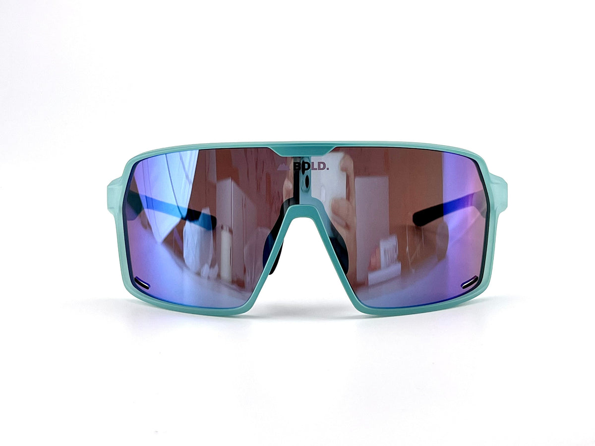BOLD Shadows wrap sunglasses in blue, view 2