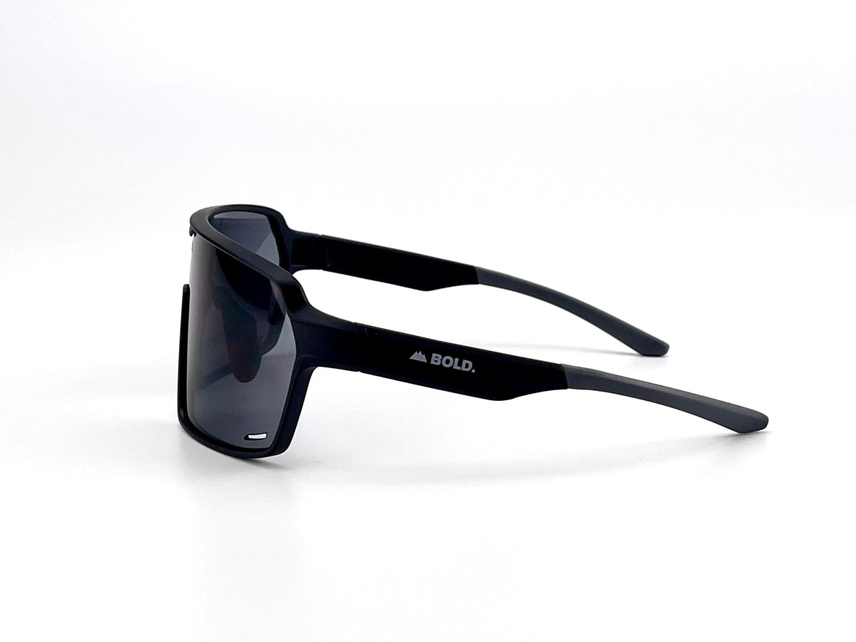 BOLD Shadows wrap sunglasses in black, view 3