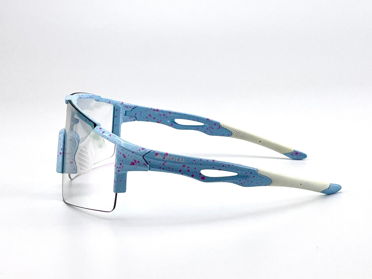 BOLD Wavelength photochromic shield sunglasses in blue, view 5