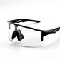 BOLD Wavelength photochromic shield sunglasses in black, view 3