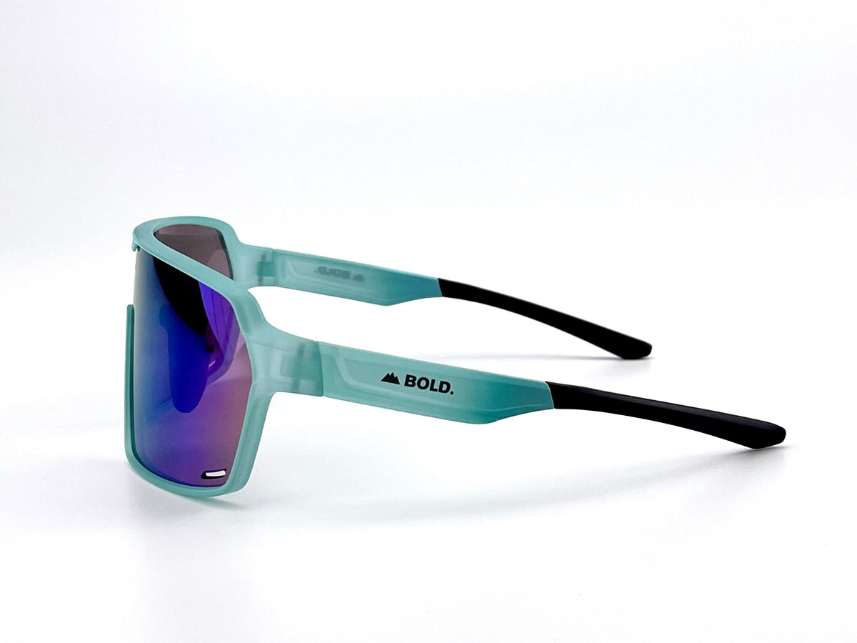 BOLD Shadows wrap sunglasses in blue, view 3