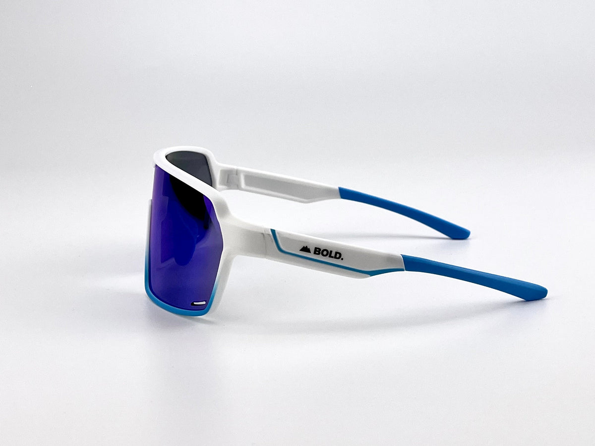 BOLD Shadows wrap sunglasses in white, view 3
