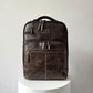Miami Leathers Crazy Horse leather 16 inch laptop backpack, brown, image 1 of 10