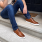 MOCALMO Men's Don Giovanni Wingtip Sneaker in Cognac White Sole, view 8