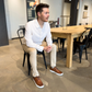 MOCALMO Men's Don Giovanni Wingtip Sneaker in Cognac White Sole, view 5