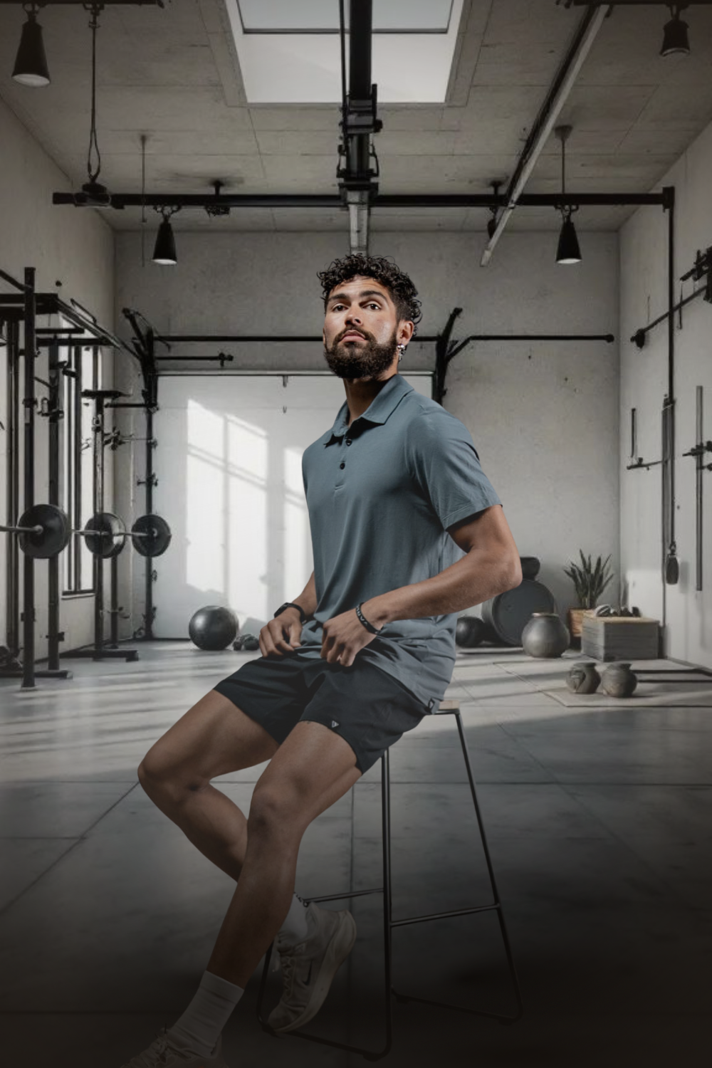 Varlo Men's Terra Recovery Polo in Ash Gray, view 7