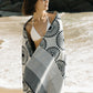 Ruby Mint Carlisle black and white cotton beach towel, image 3 of 6