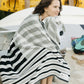 Ruby Mint Thayer black and white stripe cotton beach towel, image 4 of 6