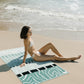 Ruby Mint Hawthorne teal, black and white cotton beach towel, image 3 of 4
