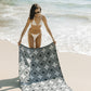 Ruby Mint Carlisle black and white cotton beach towel, image 6 of 6