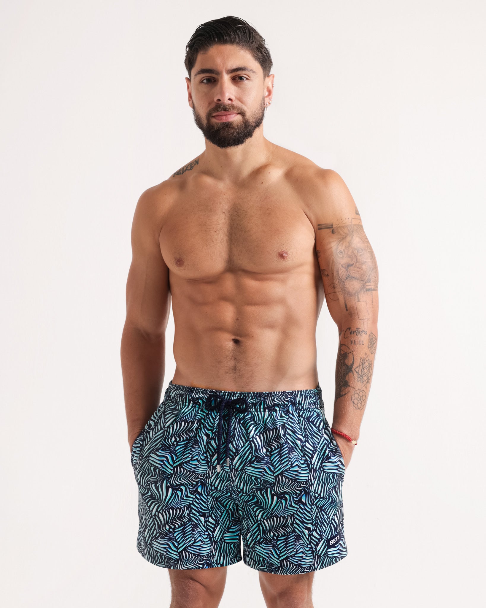 Beta Blue - Mid-Length Hybrid Short