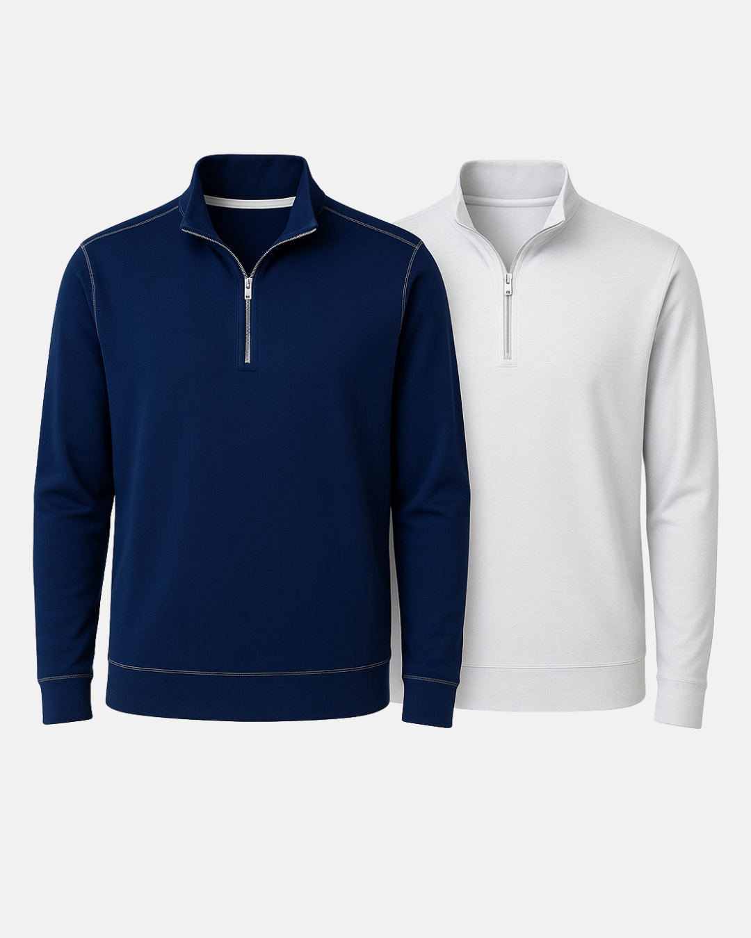 Buki CINQO travel half zip 2 pack navy and white, detail view 1